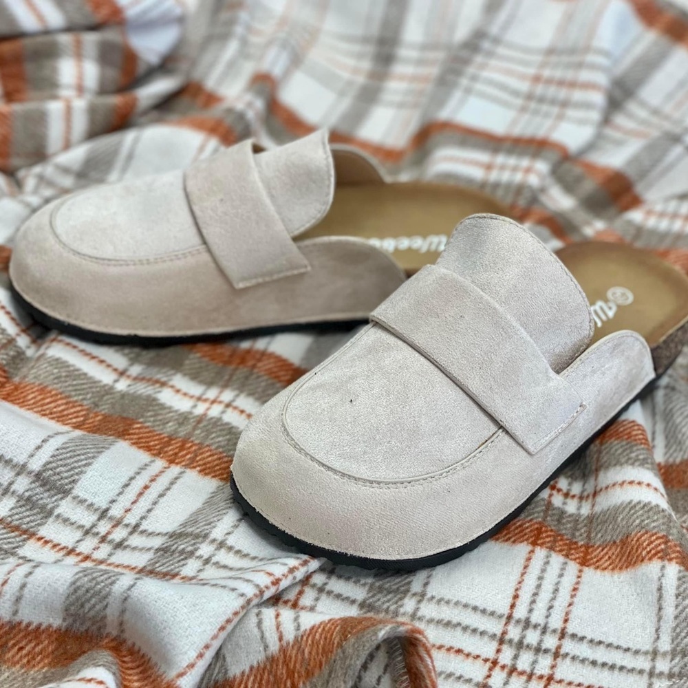 Beige Slip-On Loafers Clogs